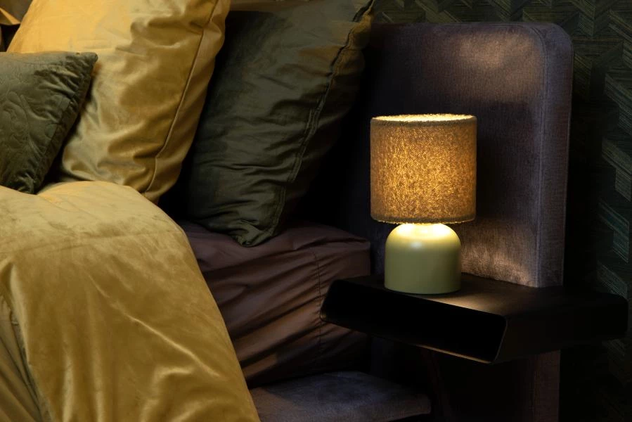 Lucide WOOLLY - Lampe de table - Ø 16 cm - 1xE14 - Vert - ambiance 1